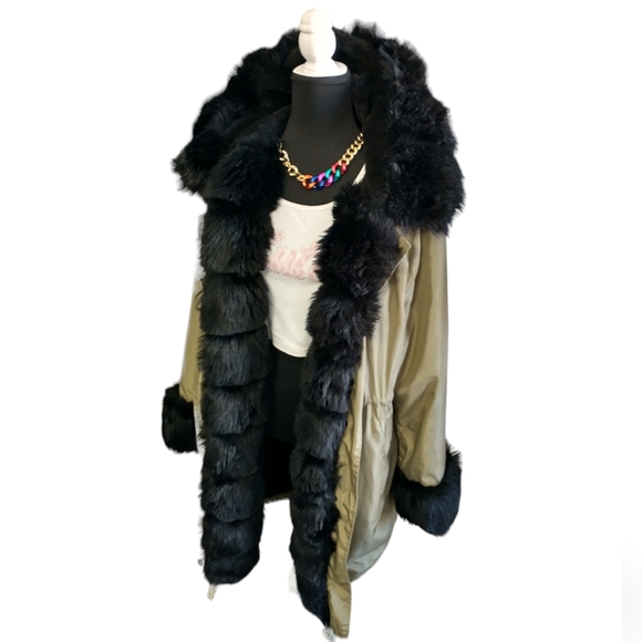 💥Offers Welcom💥 Roiii Winter Coat Luxury Women's (Faux Fur) Hooded Long Jacket - Picture 7 of 15